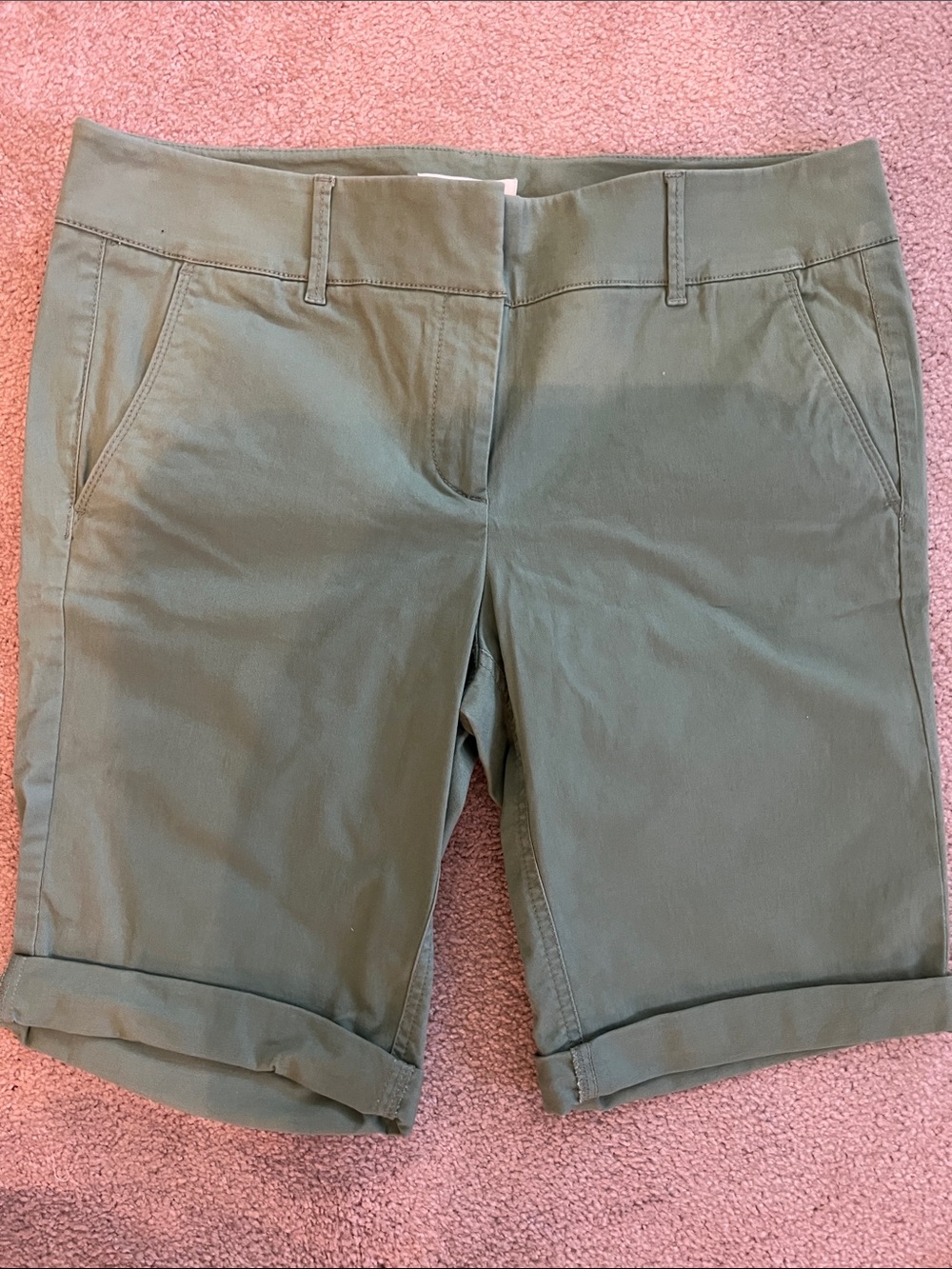 LOFT Bermuda Shorts Trio in Navy, Green & Coral - Picture 2 of 4